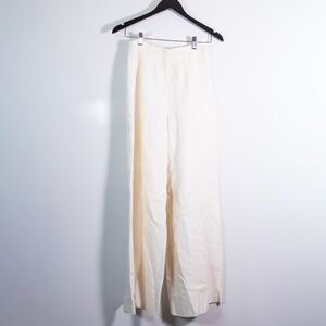 Organic John Patrick Linen Lightweight Mid Rise Straight Leg Trouser Pants Ivory